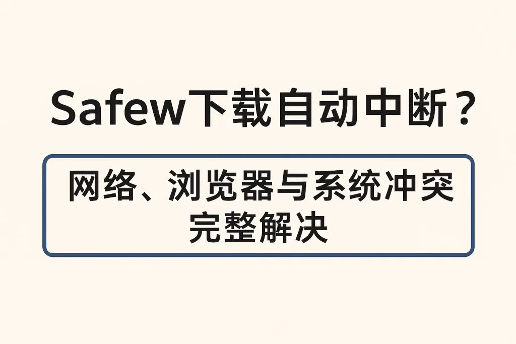 Safew下载自动中断？网络、浏览器与系统冲突完整解决